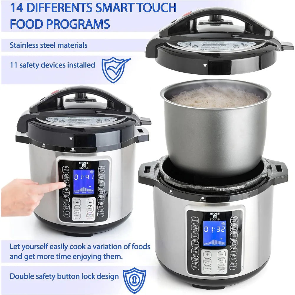 Electric Pressure Cooker with Large LCD Display, Multi-Use