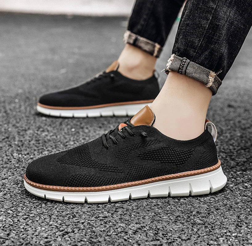 Men's  Weaving Mesh  Design Slip On Shoes