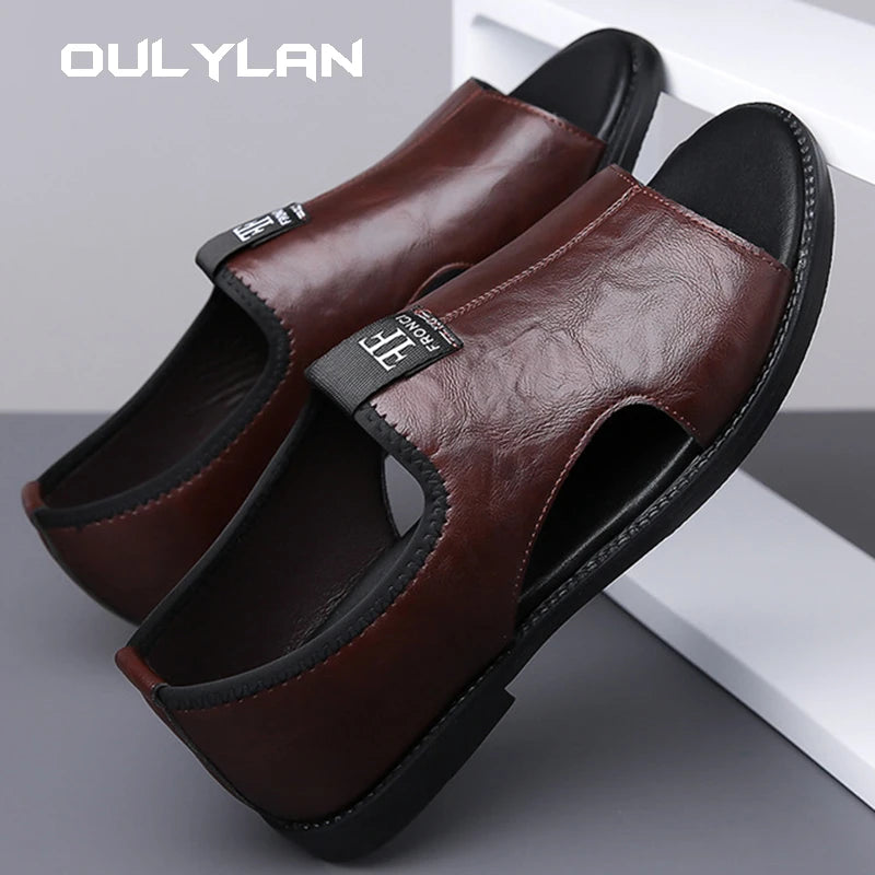 Man Sandals Designer Fashion Leather