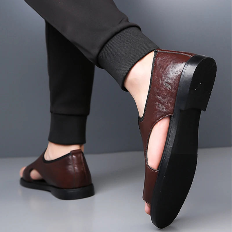 Man Sandals Designer Fashion Leather