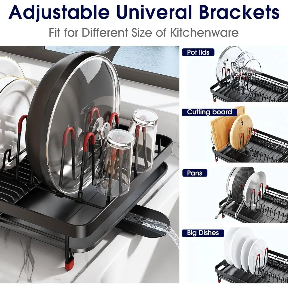 Dish Drying Rack, Expandable Dish Racks for Kitchen Counter