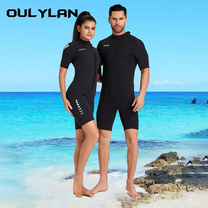 3MM Neoprene Wetsuit for Men and women Keep Warm Swimsuit Scuba Suit Short Sleeve Surfing Snorkeling