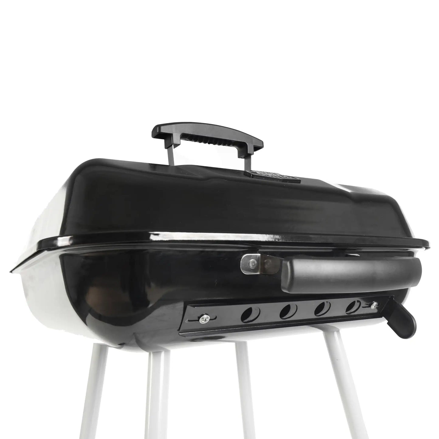 17.5" Square Steel Charcoal Grill with Wheels, Black