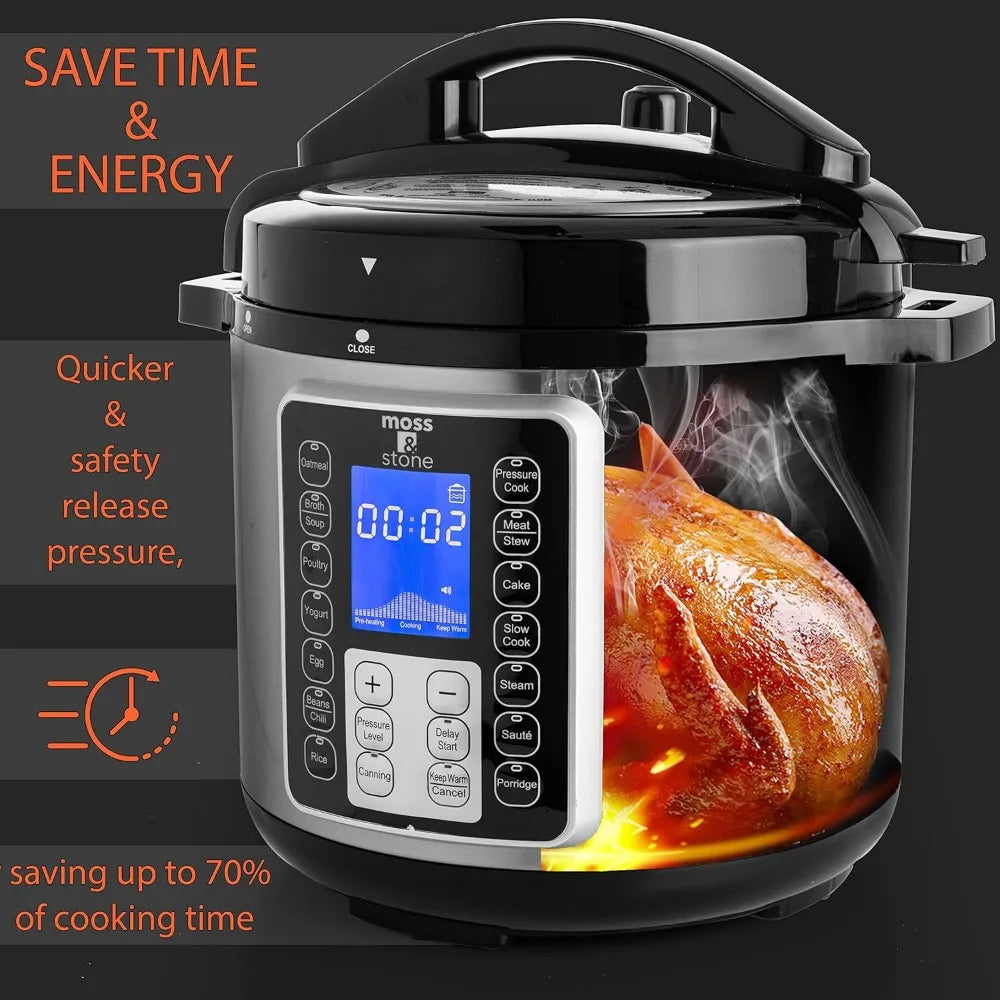 Electric Pressure Cooker with Large LCD Display, Multi-Use