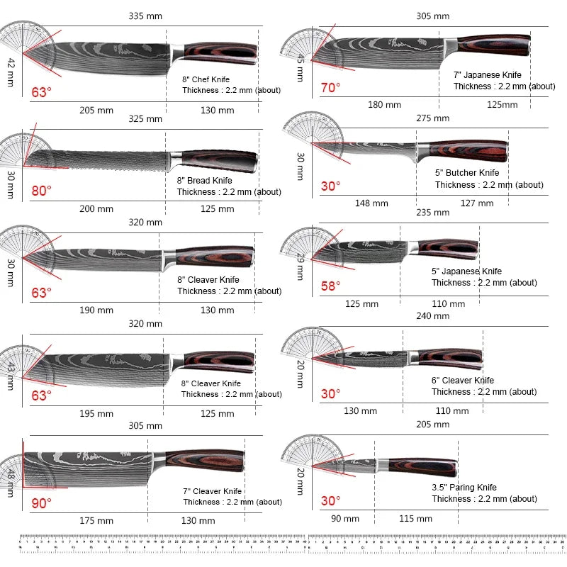 Japanese Kitchen Knives Set