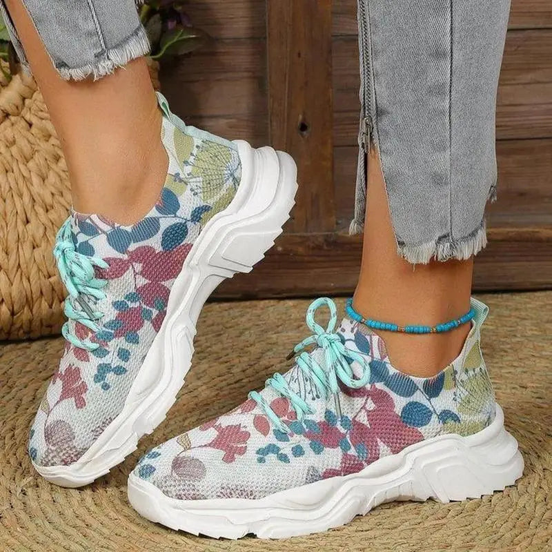 Women's Floral Print Sneakers Orthopedic