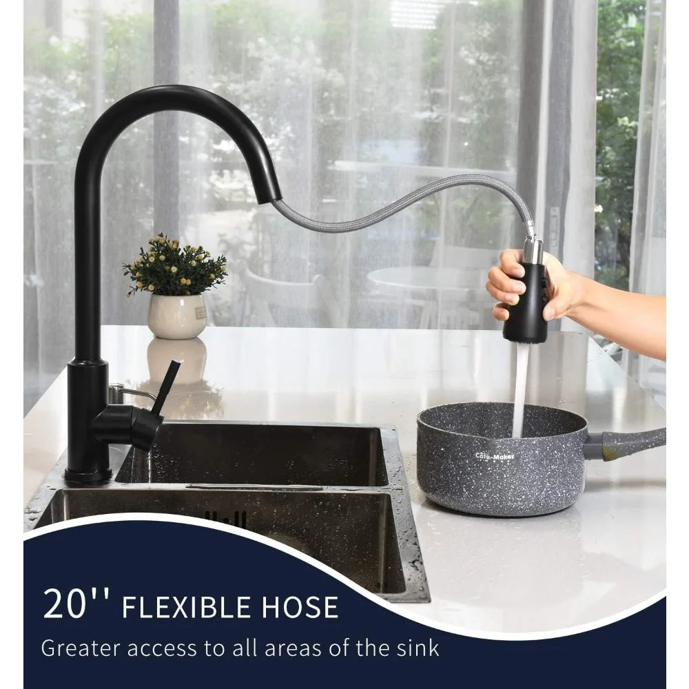 Touch Kitchen Faucet With Sprayer Wall Tap Matte Black Kitchen Sink Faucet With Pull Down Sprayer