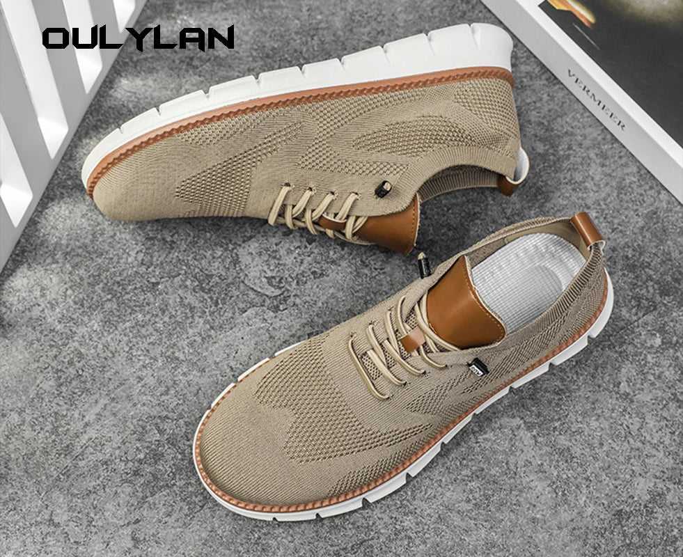 Men's  Weaving Mesh  Design Slip On Shoes