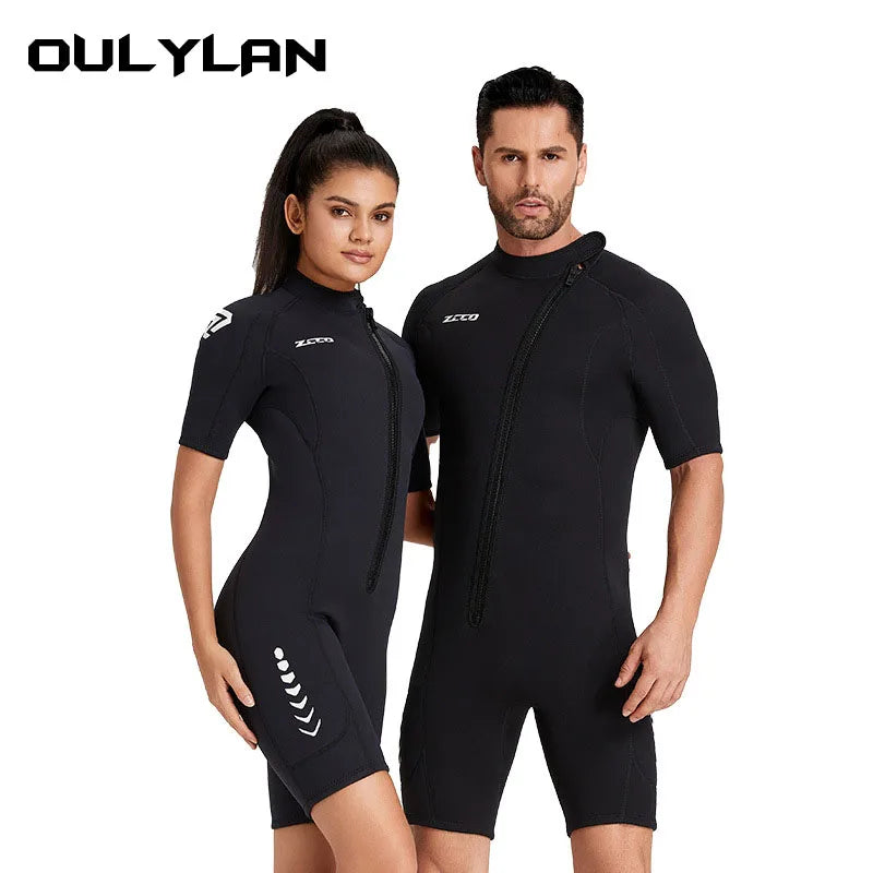 3MM Neoprene Wetsuit for Men and women Keep Warm Swimsuit Scuba Suit Short Sleeve Surfing Snorkeling